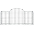 NNEVL Arched Gabion Baskets 3 pcs 200x50x80/100 cm Galvanised Iron